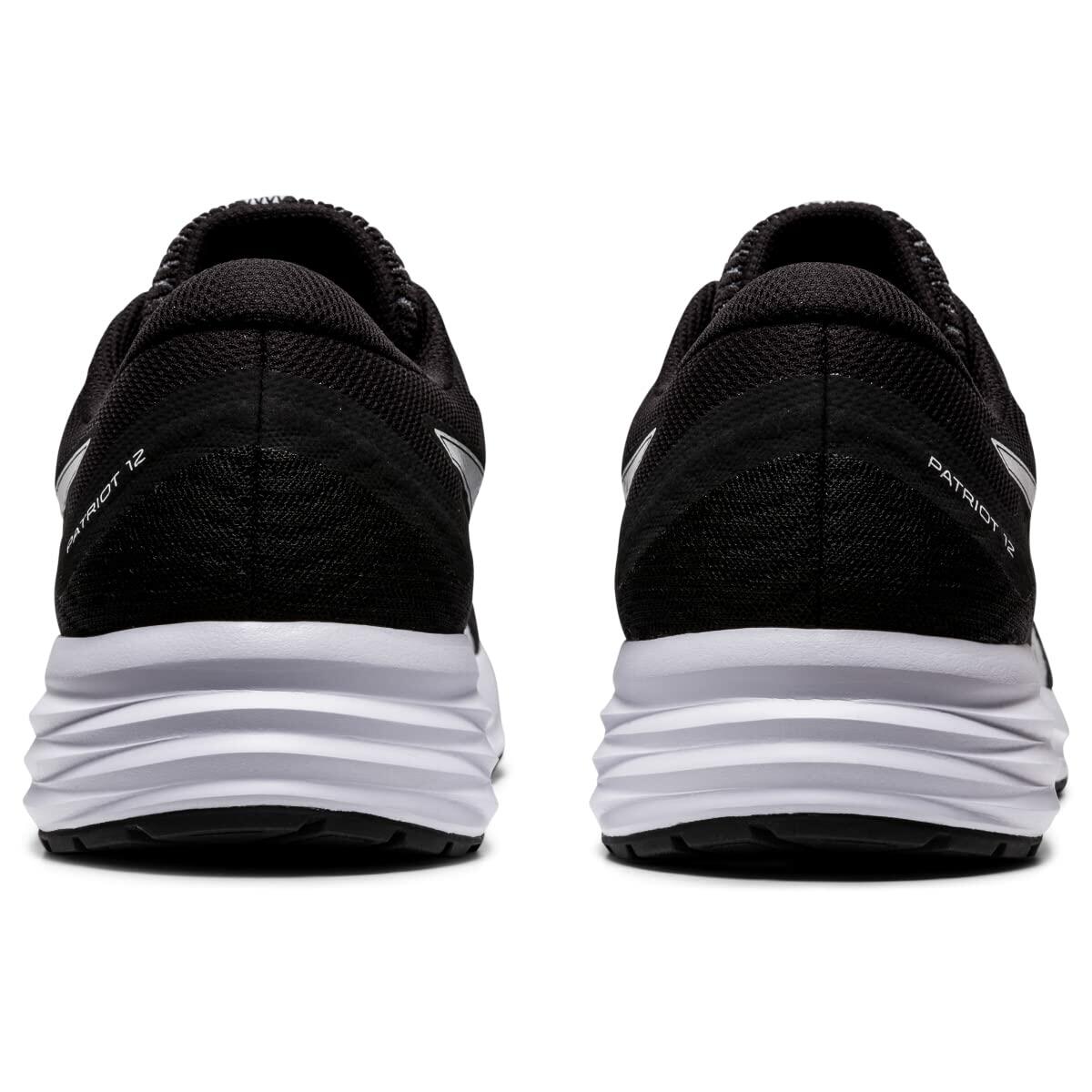 ASICS Men's Patriot 12 Running Shoes, 13, Black/White