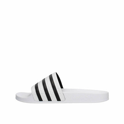 adidas Originals Adilette Unisex Adult Beach and Shower Shoes, White White Black 1 White, 44.5 EU
