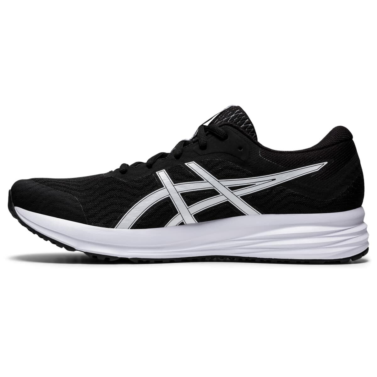 ASICS Men's Patriot 12 Running Shoes, 13, Black/White