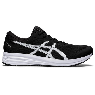 ASICS Men's Patriot 12 Running Shoes, 13, Black/White