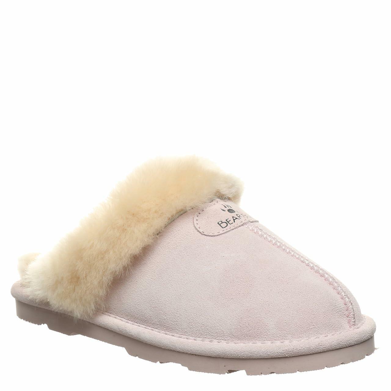 BEARPAW Women's Loki Pale Pink Size 9 | Soft Suede Indoor & Outdoor Slippers | Comfortable & Lightweight Footwear for Women