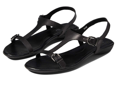 VANELi® Taletha Flats for Women – Croc-Embossed Leather Upper – Dual Function Buckle – Rubber Outsole Black Bogota 5 M (B)
