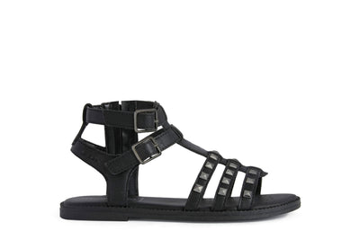 Geox Girl's Karly Sandal 66 (Little Kid/Big Kid) Black 30 (US 12 Little Kid) M