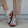 BEARPAW Women's Layla Wide White Metallic Size 8 | Women's Sandal | Women's Shoe | Comfortable & Lightweight