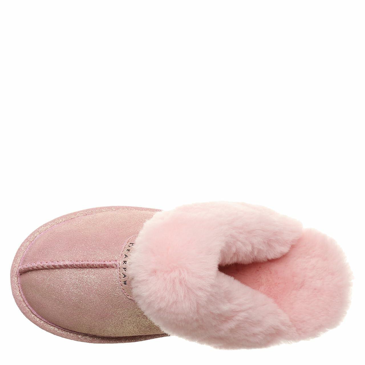 BEARPAW Women's Loki Exotic Pink Glitter Size 6 | Women's Slippers | Women's Shoes | Comfortable & Light-Weight