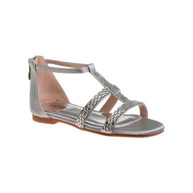 Badgley Mischka Girls Gladiator Sandals Silver