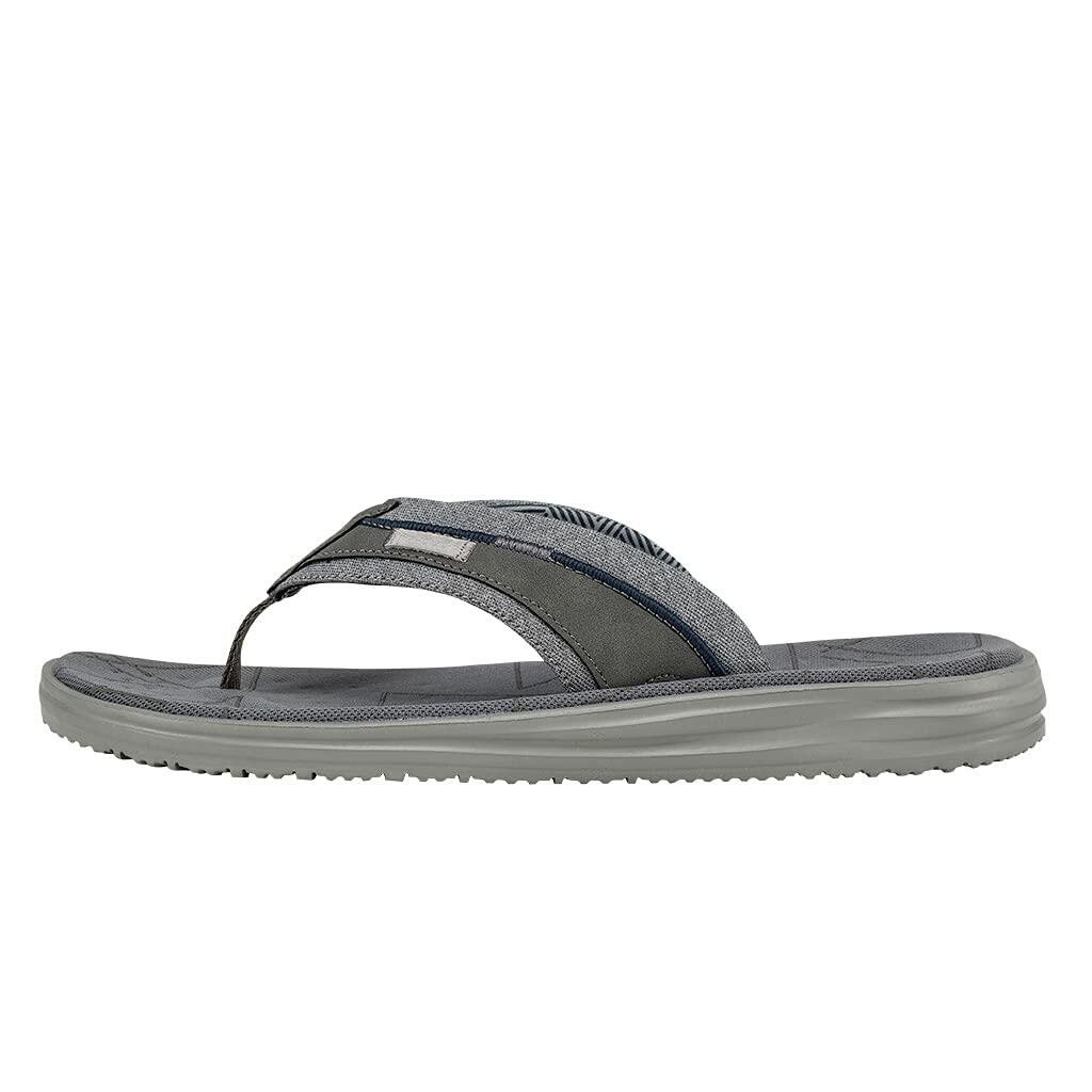 HEYDUDE Men's Sami Free Dark Grey, Size 7 | Men’s Footwear | Men’s Slip On Sandals | Comfortable & Light-Weight