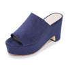 LOEFFLER RANDALL Women's Amara Platform Slide(Velvet) Shoe, Eclipse, 9 B US