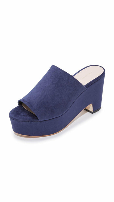 LOEFFLER RANDALL Women's Amara Platform Slide(Velvet) Shoe, Eclipse, 9 B US