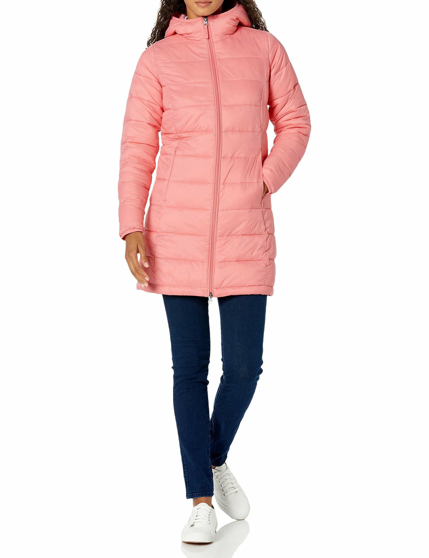 Amazon Essentials Women's Lightweight Water-Resistant Packable Hooded Puffer Coat (Available in Plus Size), Pink, Small