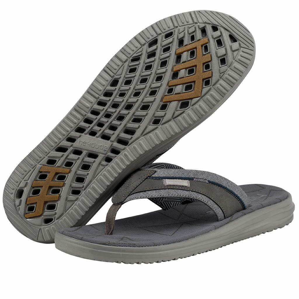 HEYDUDE Men's Sami Free Dark Grey, Size 7 | Men’s Footwear | Men’s Slip On Sandals | Comfortable & Light-Weight