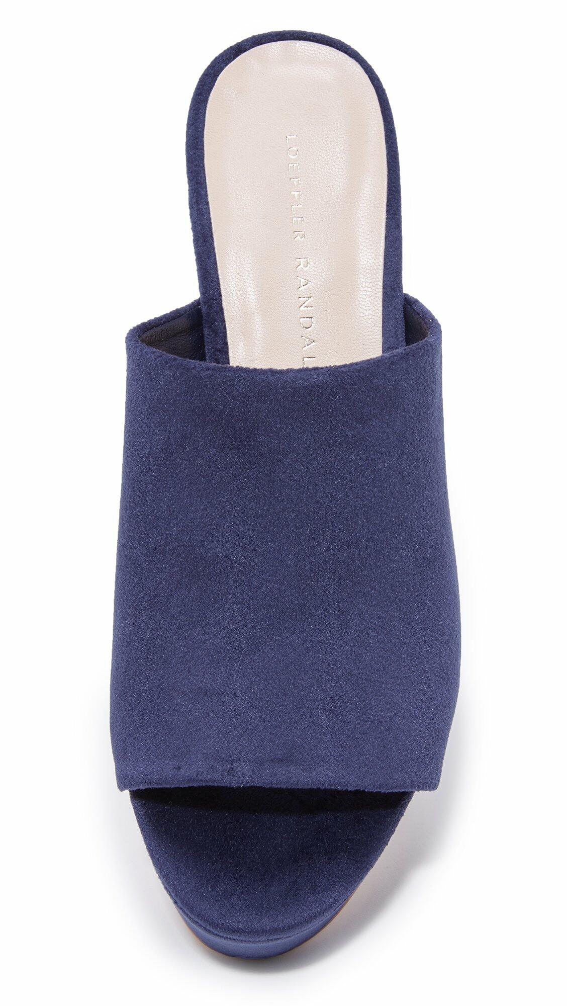 LOEFFLER RANDALL Women's Amara Platform Slide(Velvet) Shoe, Eclipse, 9 B US