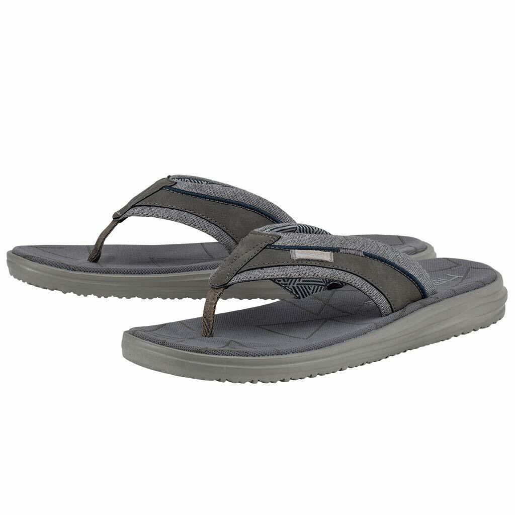 HEYDUDE Men's Sami Free Dark Grey, Size 7 | Men’s Footwear | Men’s Slip On Sandals | Comfortable & Light-Weight