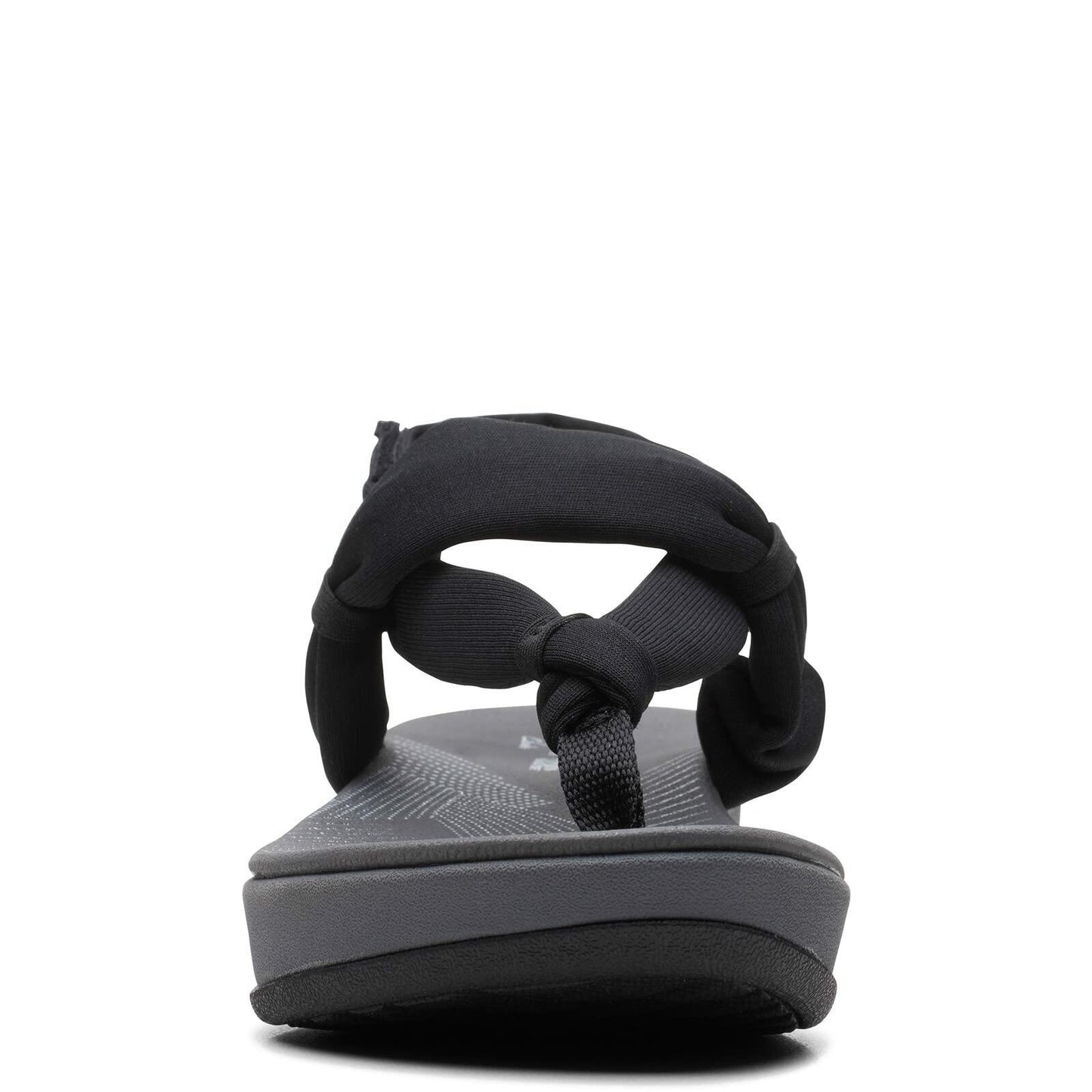 Clarks Arla Nicole Flat Sandal, Black Textile, 8 Wide