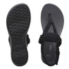 Clarks Arla Nicole Flat Sandal, Black Textile, 8 Wide