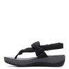 Clarks Arla Nicole Flat Sandal, Black Textile, 8 Wide