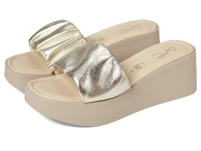 Seychelles Coney Island Light Gold Metallic Leather 8 M