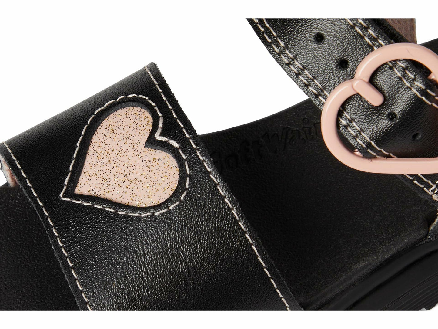 Dr. Martens Kid's Collection Womens Marlowe Hearts (Little Kid/Big Kid) Black 2 UK (US 3 Little Kid) M