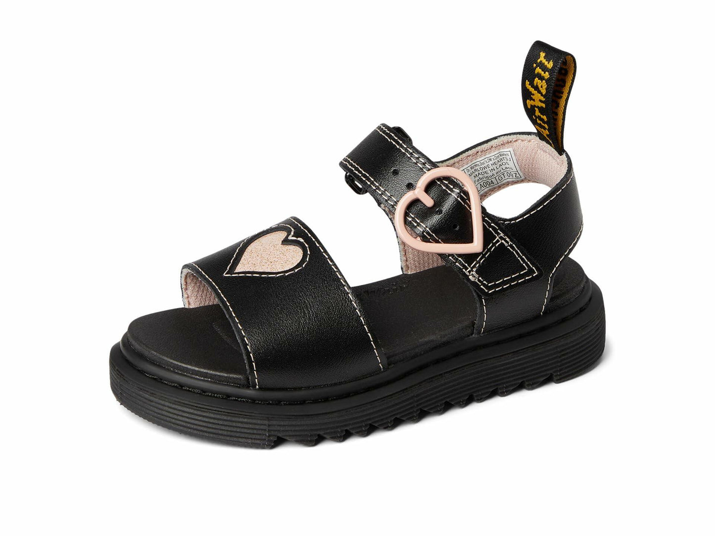 Dr. Martens Kid's Collection Womens Marlowe Hearts (Little Kid/Big Kid) Black 2 UK (US 3 Little Kid) M