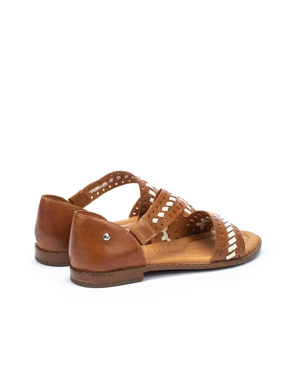 PIKOLINOS Flat Sandals Leather Algar for Woman Brandy