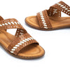 PIKOLINOS Flat Sandals Leather Algar for Woman Brandy