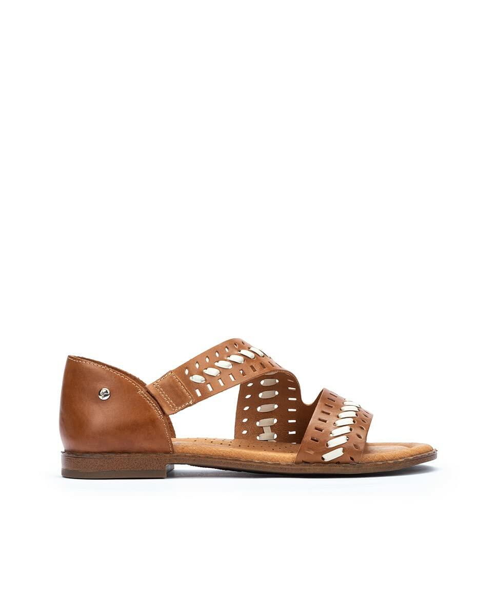 PIKOLINOS Flat Sandals Leather Algar for Woman Brandy