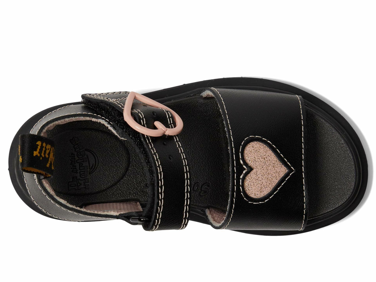 Dr. Martens Kid's Collection Womens Marlowe Hearts (Little Kid/Big Kid) Black 2 UK (US 3 Little Kid) M
