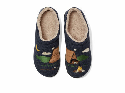 L.L.Bean Women's Daybreak Scuffs Motif Slipper, Classic Navy/S'More Camping, 8
