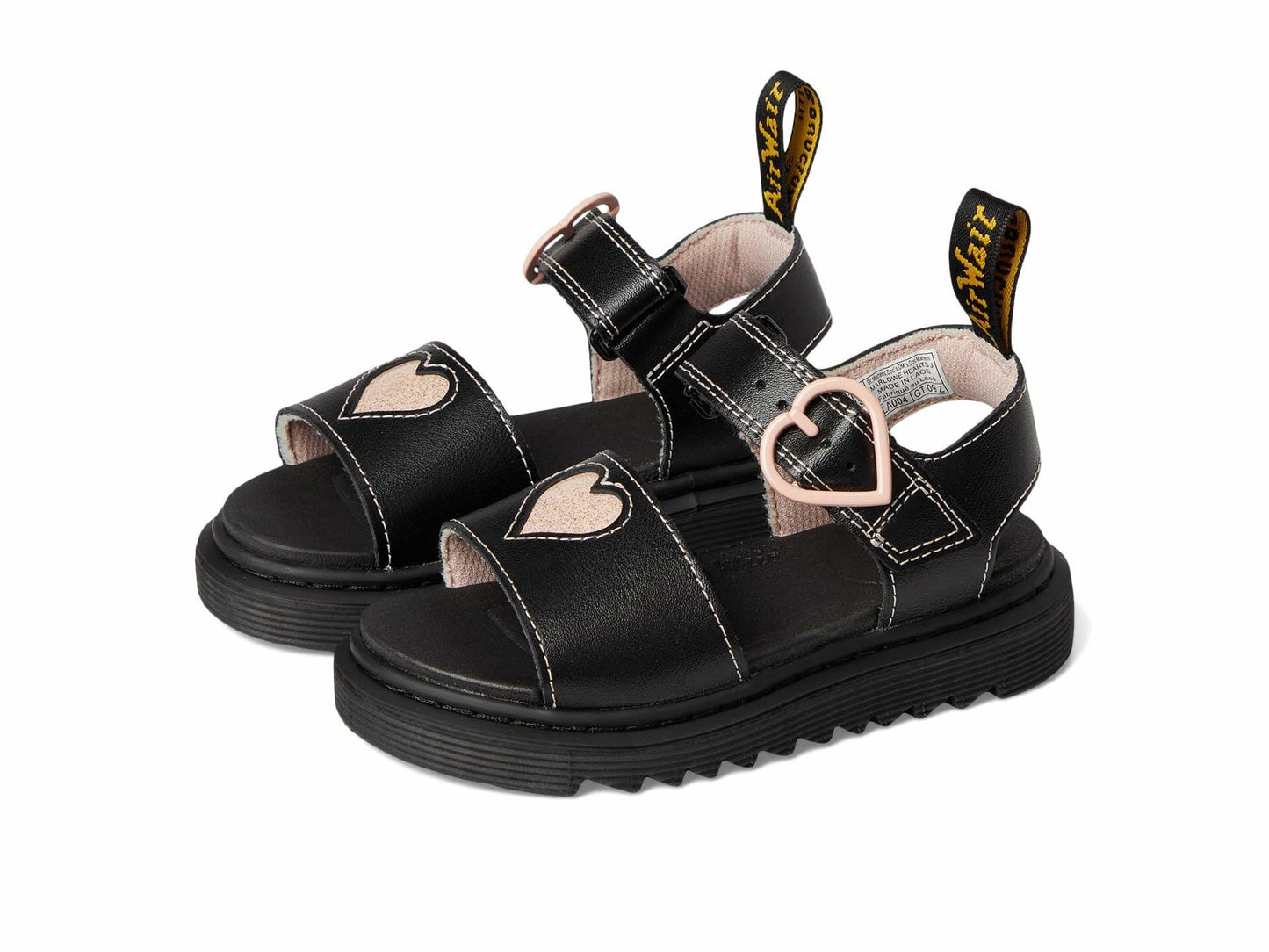 Dr. Martens Kid's Collection Womens Marlowe Hearts (Little Kid/Big Kid) Black 2 UK (US 3 Little Kid) M