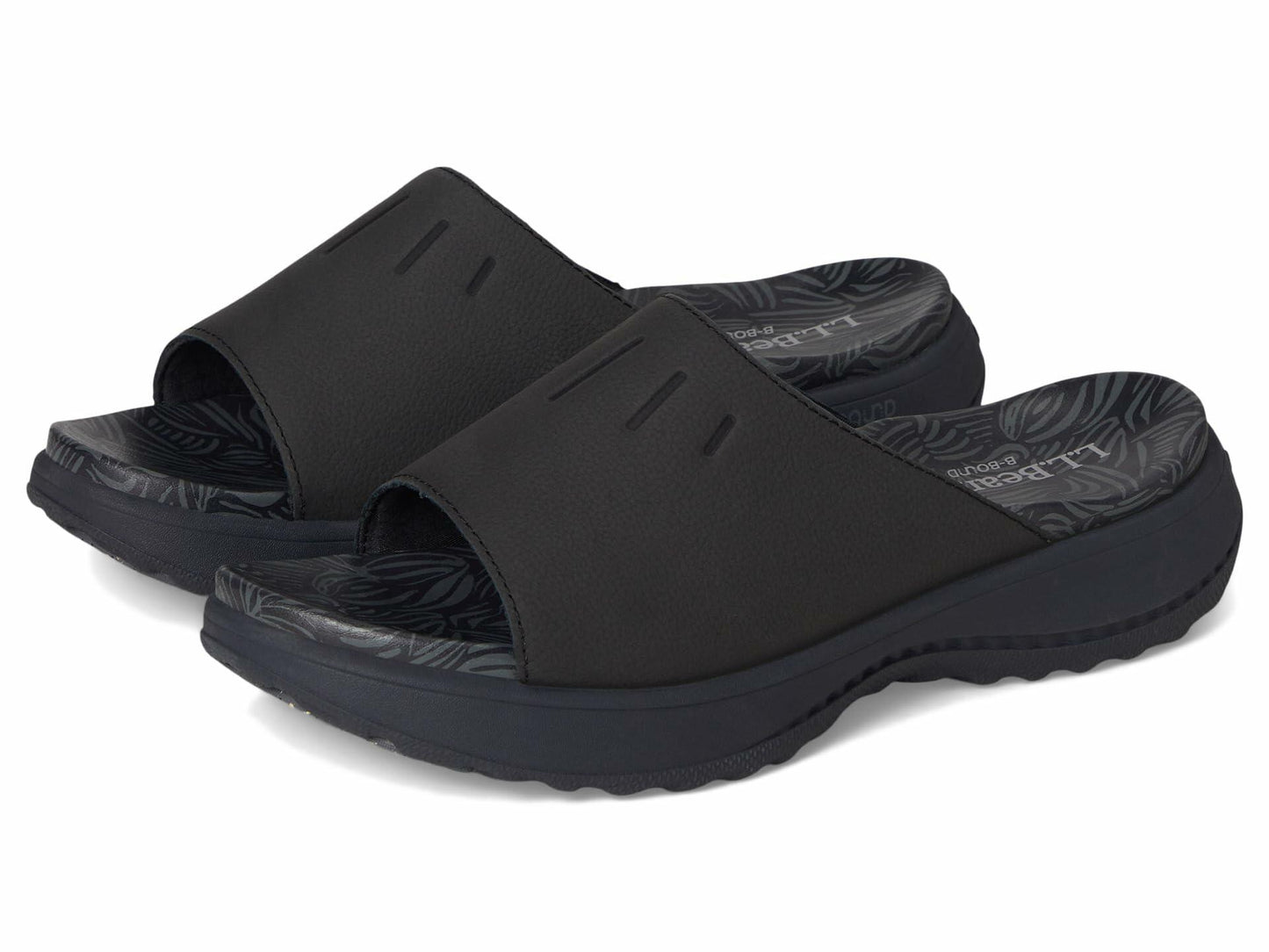 L.L.Bean Women's Freeport Slide Sandal, Dark Black, 10