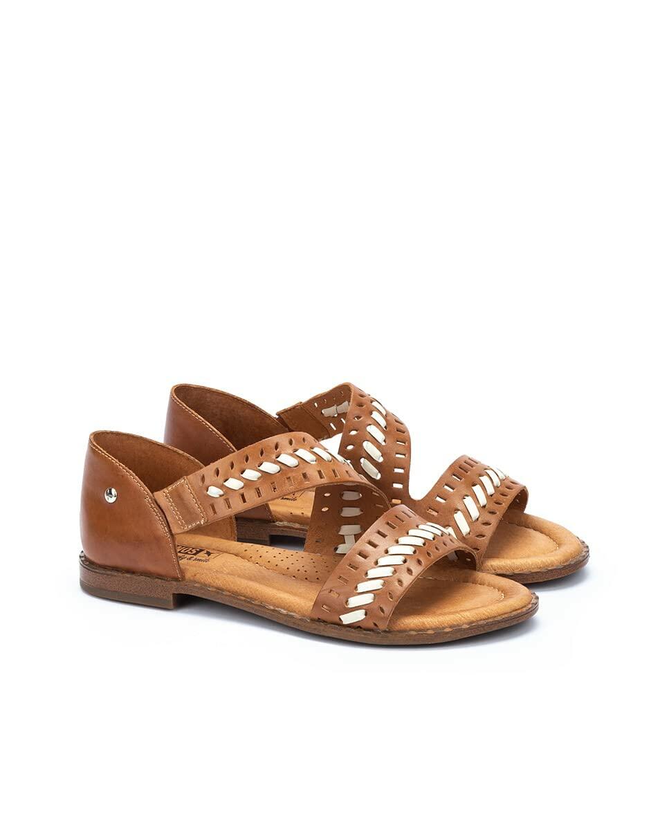 PIKOLINOS Flat Sandals Leather Algar for Woman Brandy
