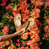 OLUKAI Nonohe Women's Beach Sandal, Premium Full-Grain Leather Flip-Flops, All-Day Support & Breathable Lining, Wet Grip Sole & Easy Slip-On Design, Black/Golden Sand, 7