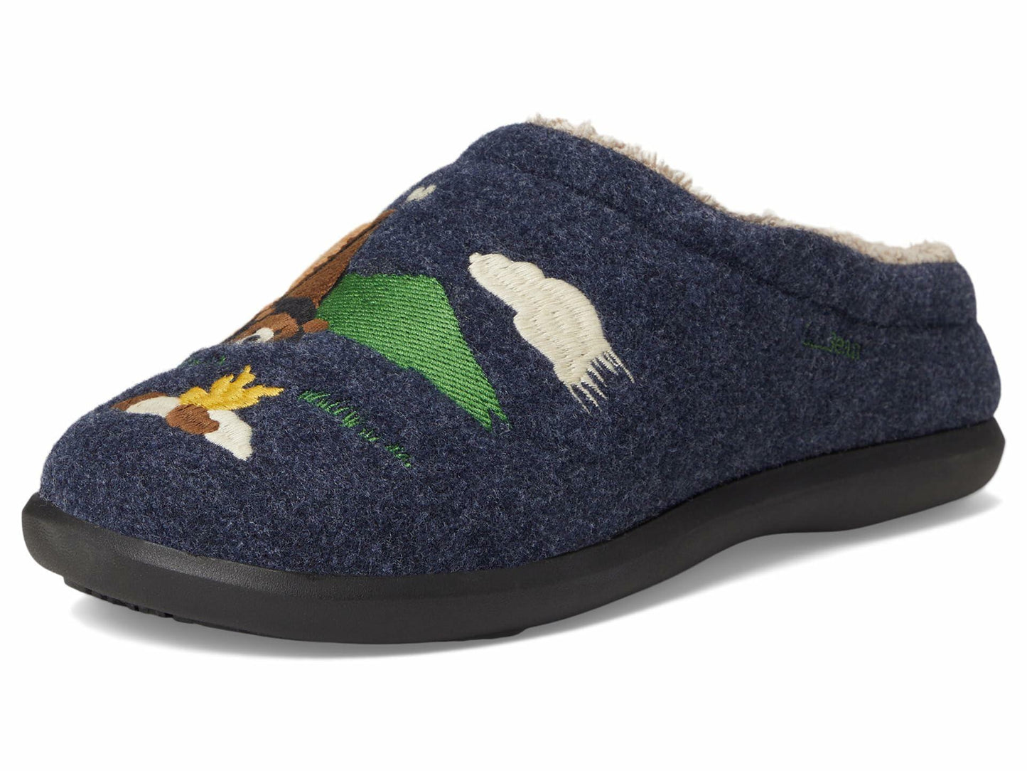 L.L.Bean Women's Daybreak Scuffs Motif Slipper, Classic Navy/S'More Camping, 8