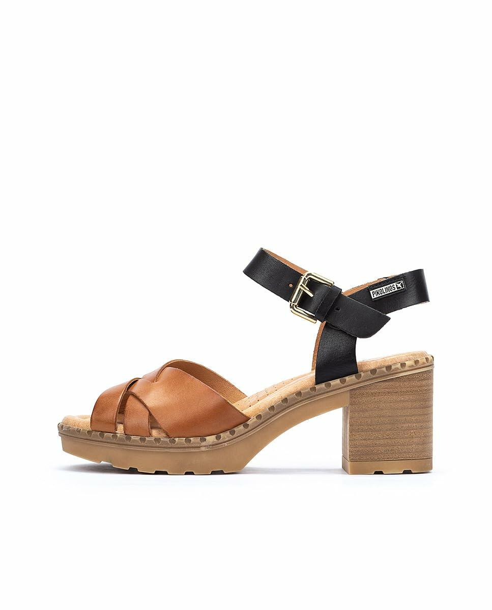 PIKOLINOS Heeled Sandals Leather Canarias for Woman Brandy