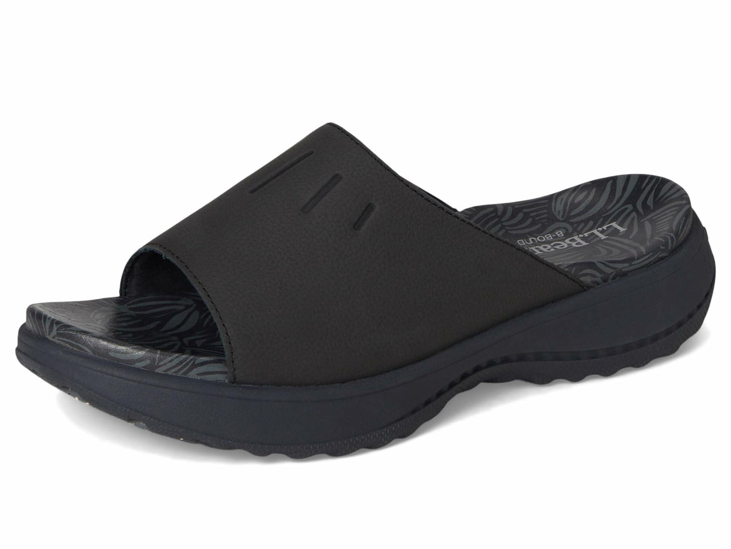 L.L.Bean Women's Freeport Slide Sandal, Dark Black, 10