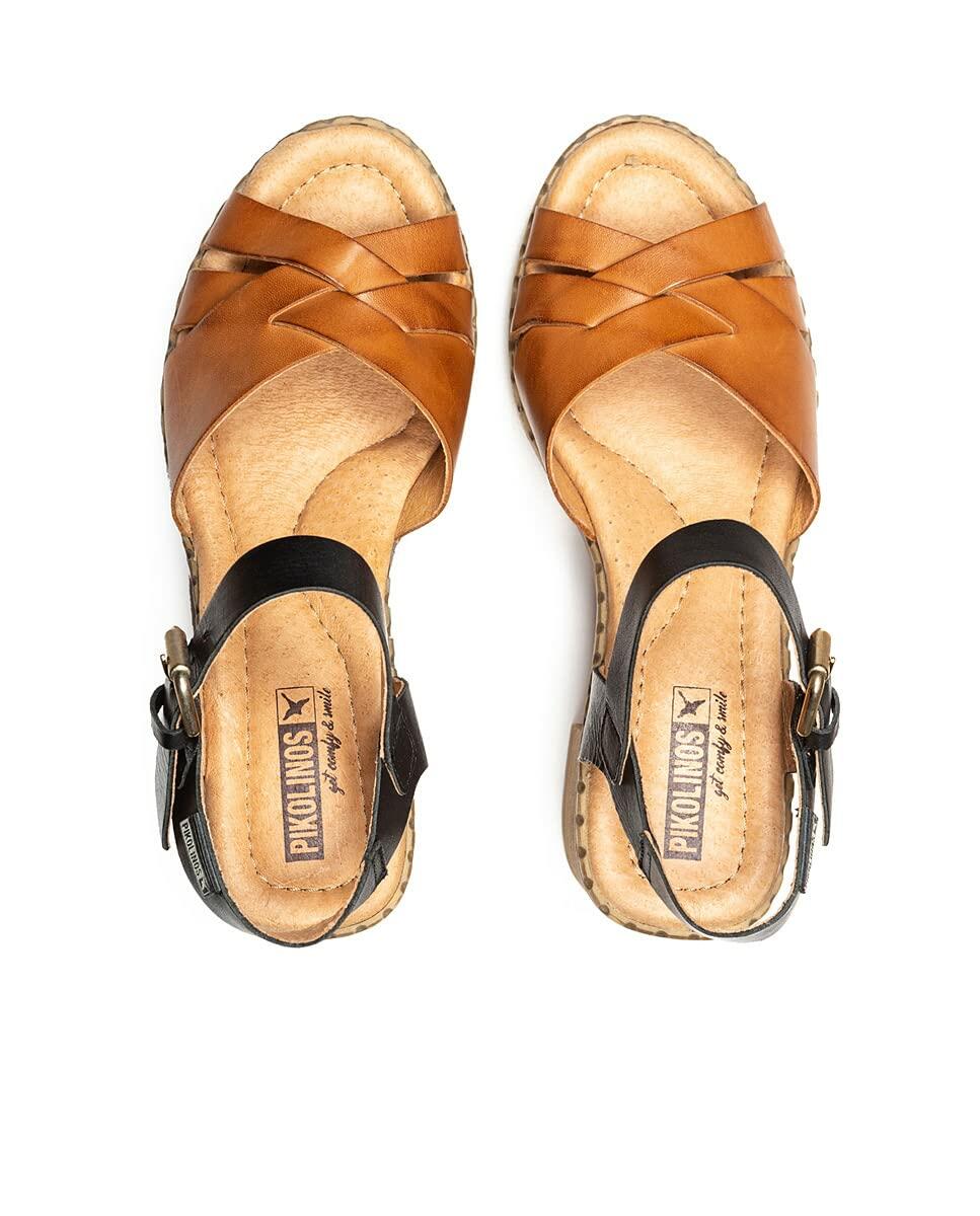 PIKOLINOS Heeled Sandals Leather Canarias for Woman Brandy