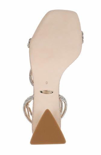 Badgley Mischka Freedom Glitter Block Heel with Bejeweled Straps
