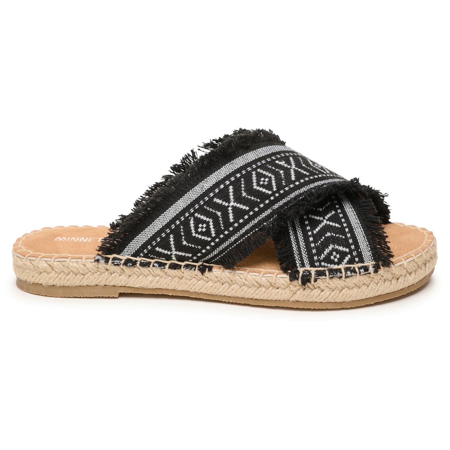 Minnetonka Women's Pepper Sandal Black, M, 6
