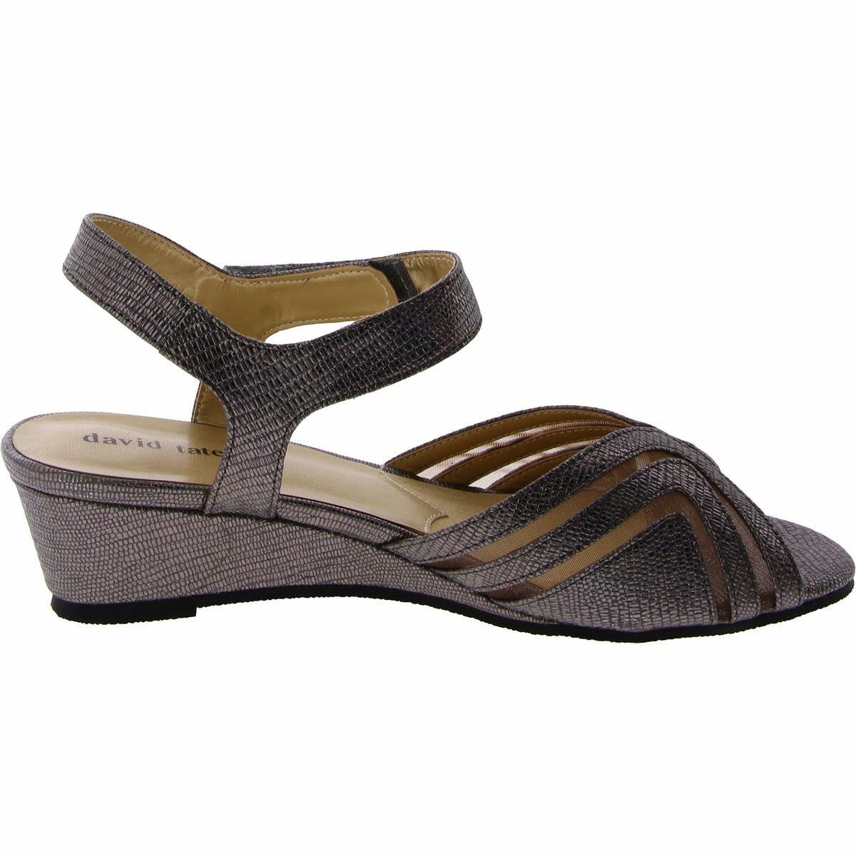 David Tate Admire Pewter Lizard Print 7 W (D)