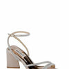 Badgley Mischka Freedom Glitter Block Heel with Bejeweled Straps