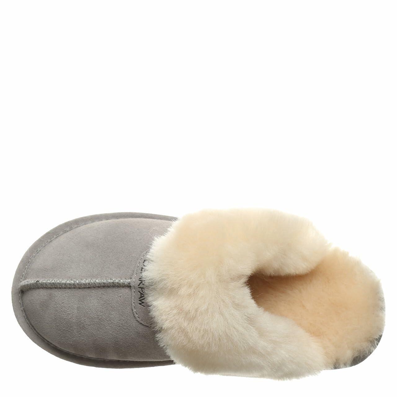 BEARPAW Women's Loki Gray Fog Size 12 | Soft Suede Indoor & Outdoor Slippers | Comfortable & Lightweight Footwear for Women