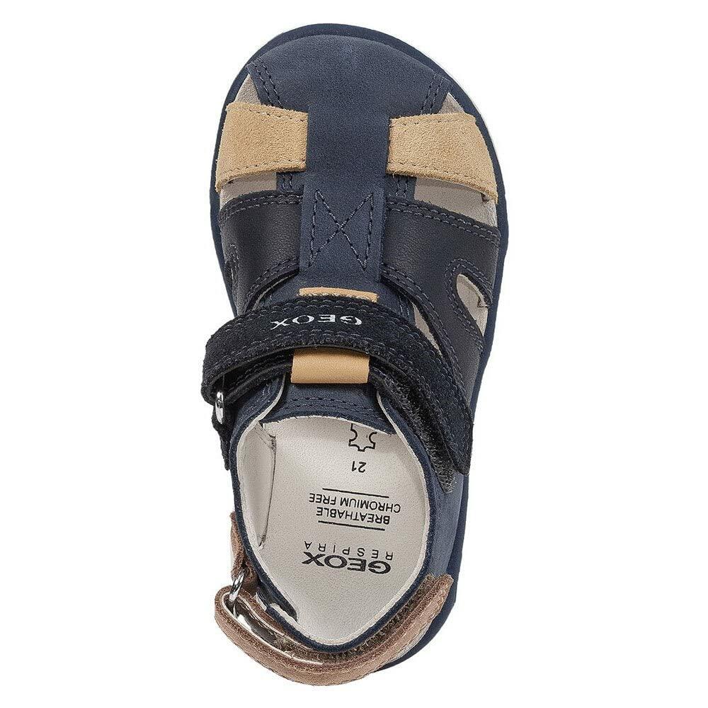 Geox Baby Boy's Sandal Delhi 8 (Toddler) Navy/Ochre 22 (US 6.5 Toddler) M