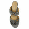 J. Renee Francie - Heels for Women - Soft Satiny Fabric Uppers - Open Toe - Synthetic Linings - Sculpted Heel Pewter Glitter 10 M (B)
