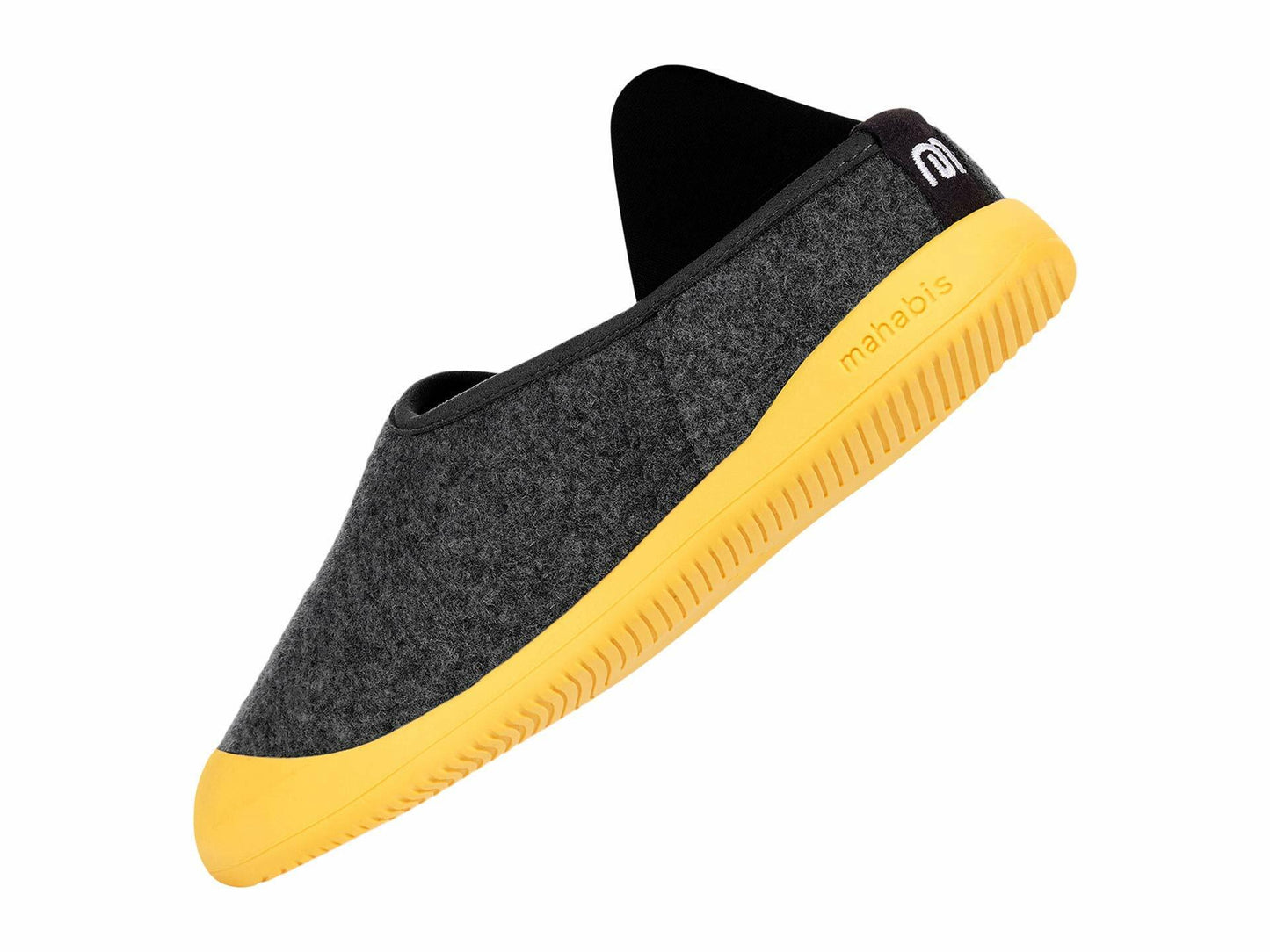 mahabis Curve Classic Slippers, Comfy, Premium Unisex House Shoe for Indoors and Outdoors Larvik Dark Grey/Skane Yellow 44 (US Men's 10.5) Medium