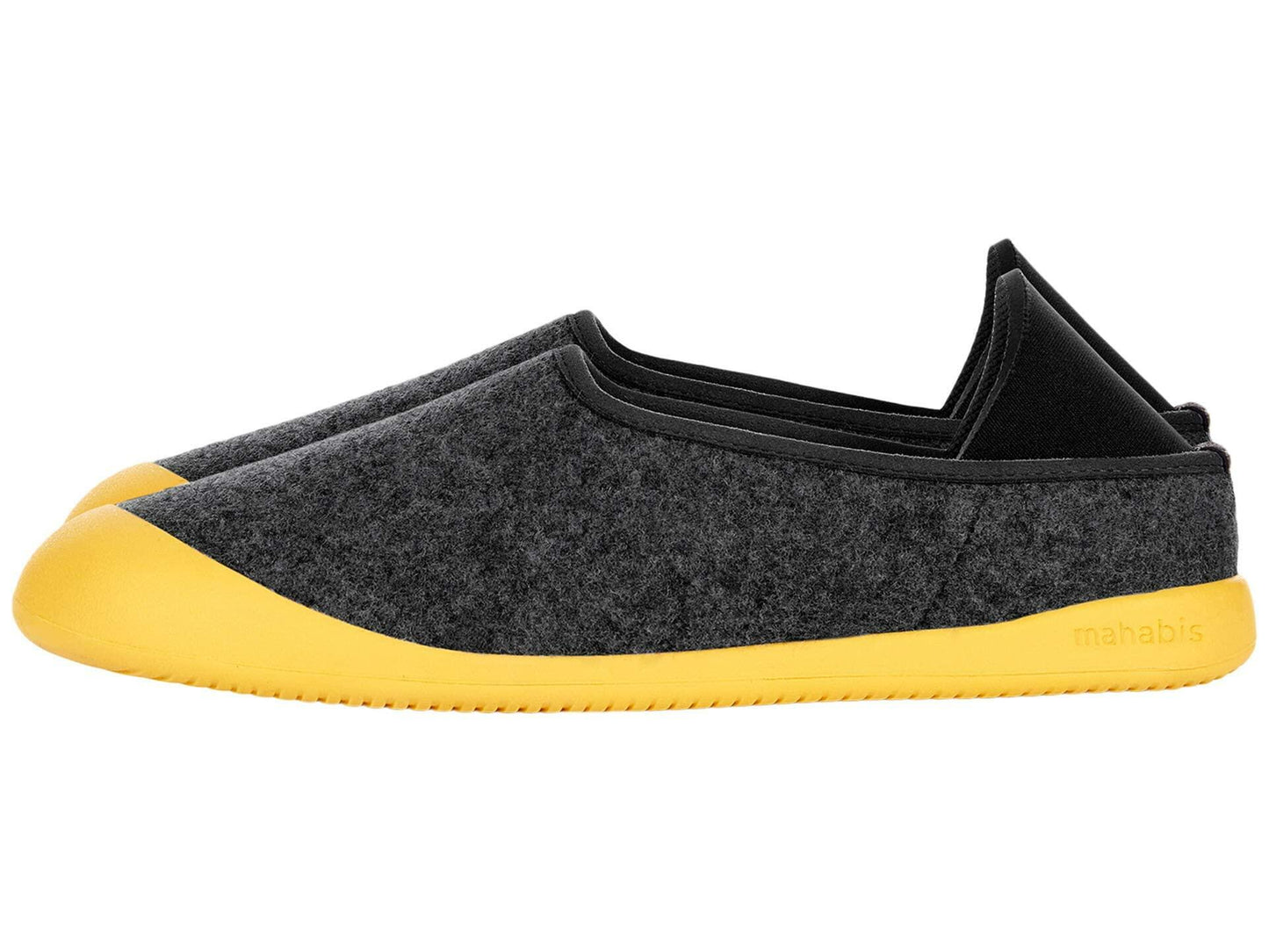 mahabis Curve Classic Slippers, Comfy, Premium Unisex House Shoe for Indoors and Outdoors Larvik Dark Grey/Skane Yellow 44 (US Men's 10.5) Medium