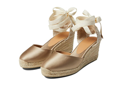CASTANER Carina 60mm Wedge Espadrille Champagne 38 (US Women's 7.5) M