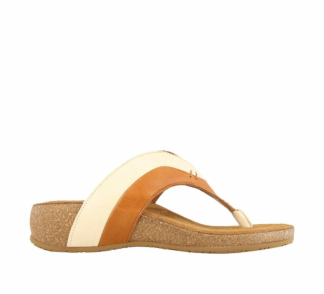 Taos Footwear Women's Sun Queen Cognac/Off White Sandal 8-8.5 M US