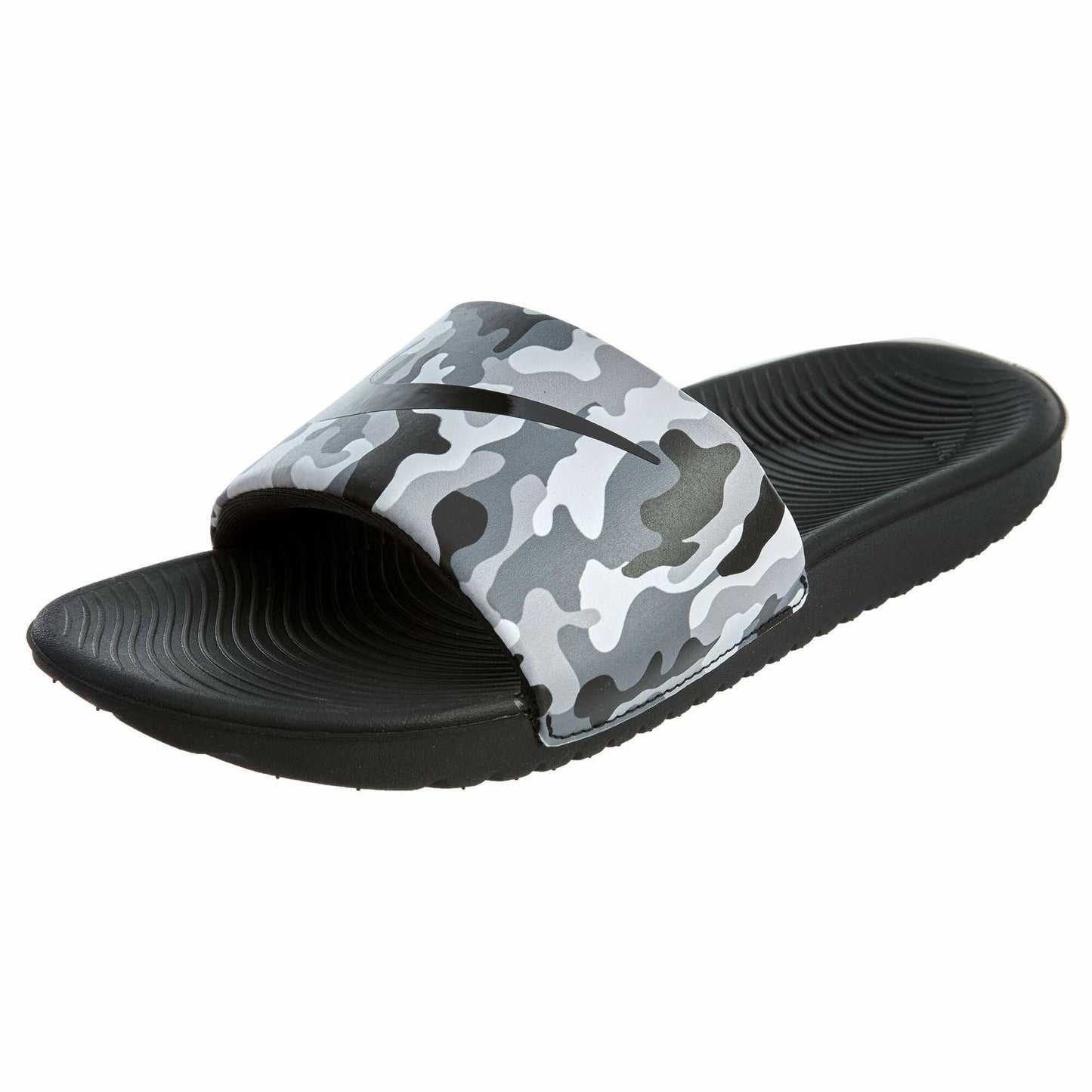 Nike Kawa Slide Print (Little Kid/Big Kid) Wolf Grey/Black/Cool Grey/White 3 Little Kid M