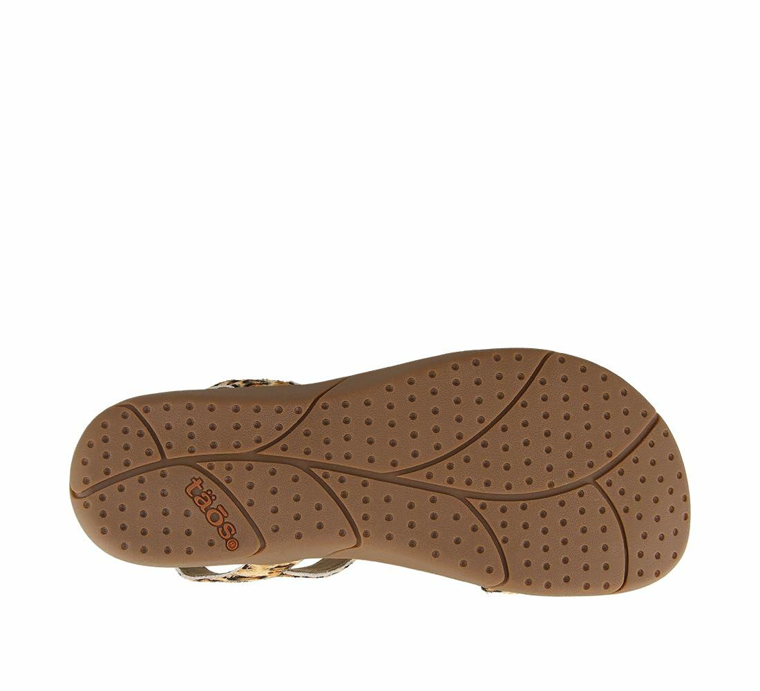 Taos Footwear Women's Trophy 2 Tan Leopard Print Sandal 11 (M) US