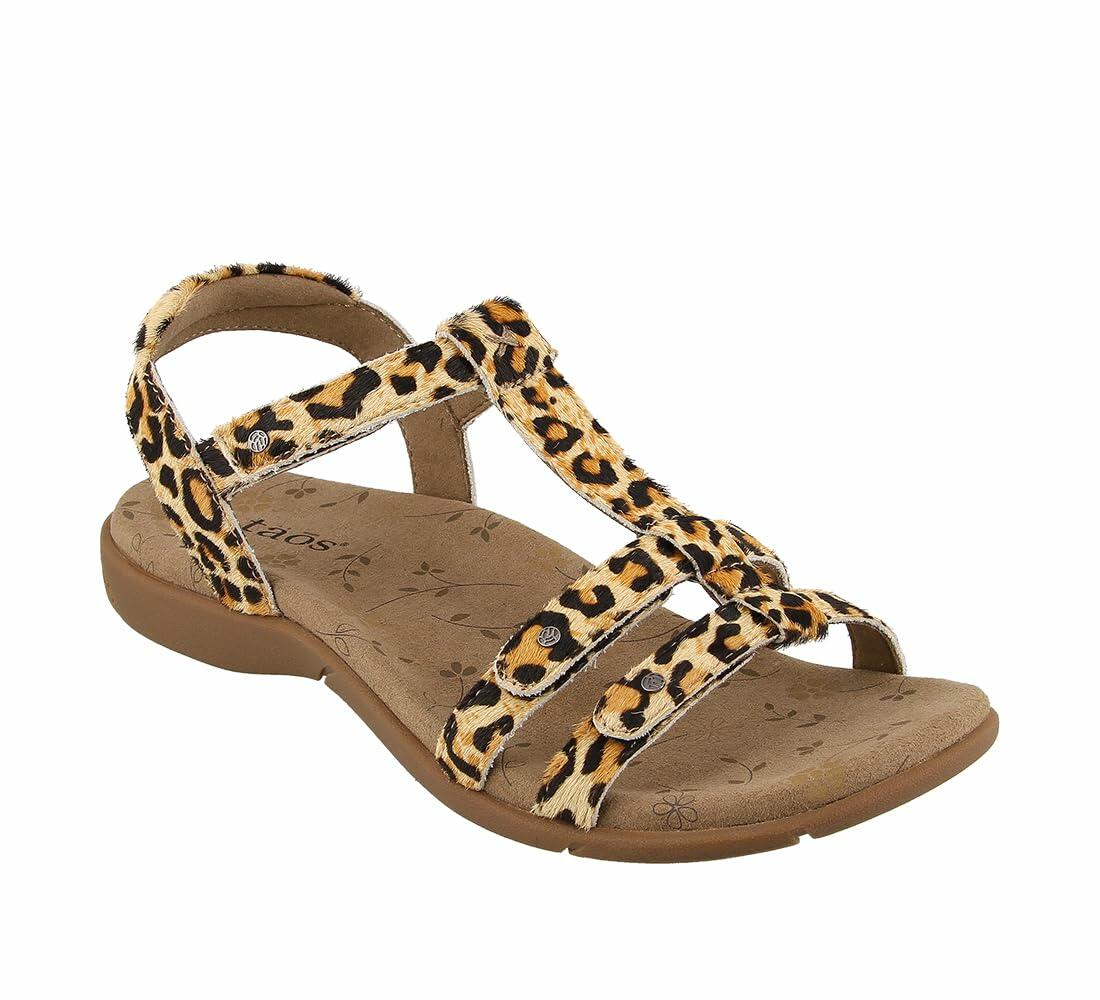 Taos Footwear Women's Trophy 2 Tan Leopard Print Sandal 11 (M) US
